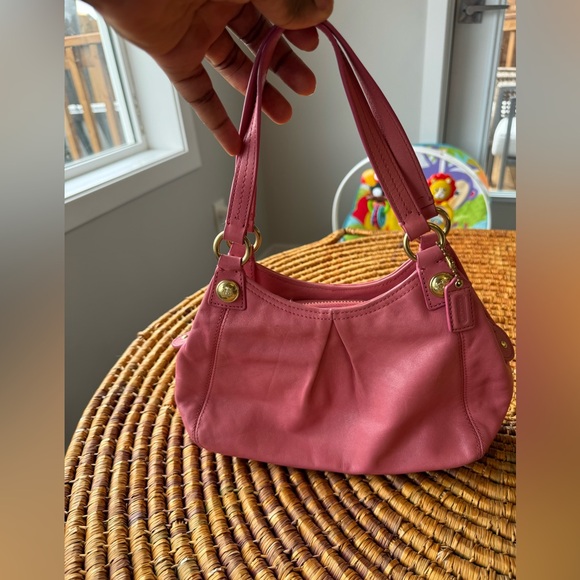 Coach Handbags - Coach mini blush pink Leather shoulder purse..